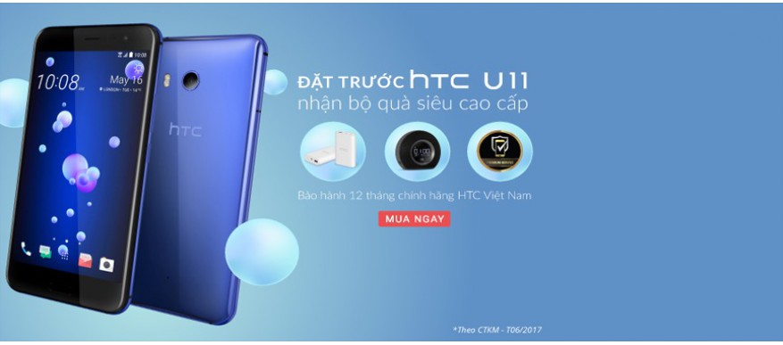 <strong>Đặt trước HTC U11</strong><br>
Trả góp lãi suất 0%